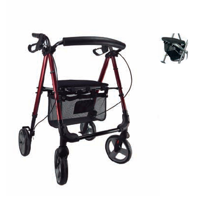 Andador de empurrar cromado Rollator Premium A500