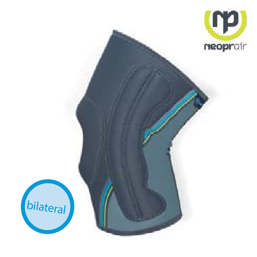 Joelheira rótula aberta com estabilização lateral flexível