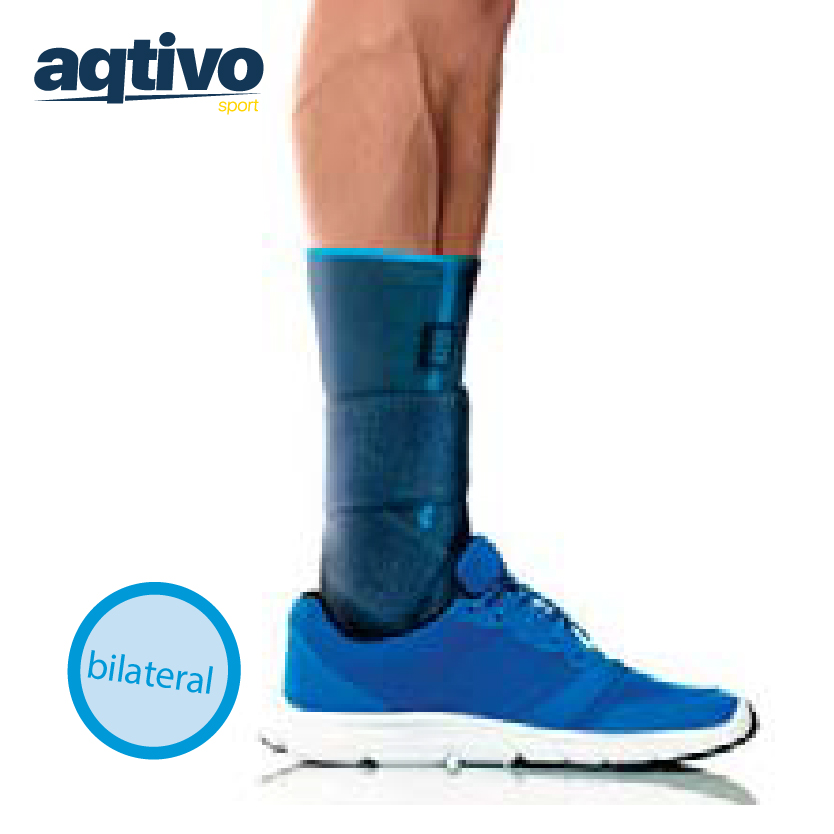 Pé elástico estabilizador com almofadas de silicone e com banda elástica em “8”