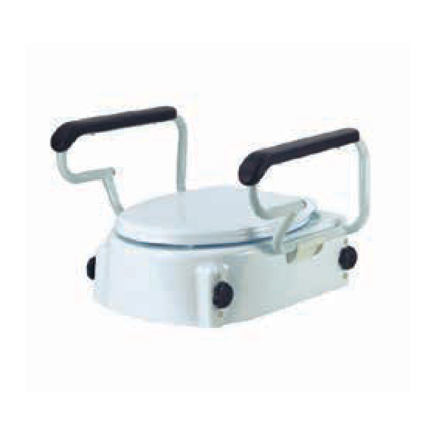 Elevador de WC reguláveis com cobertura e apoios de braços